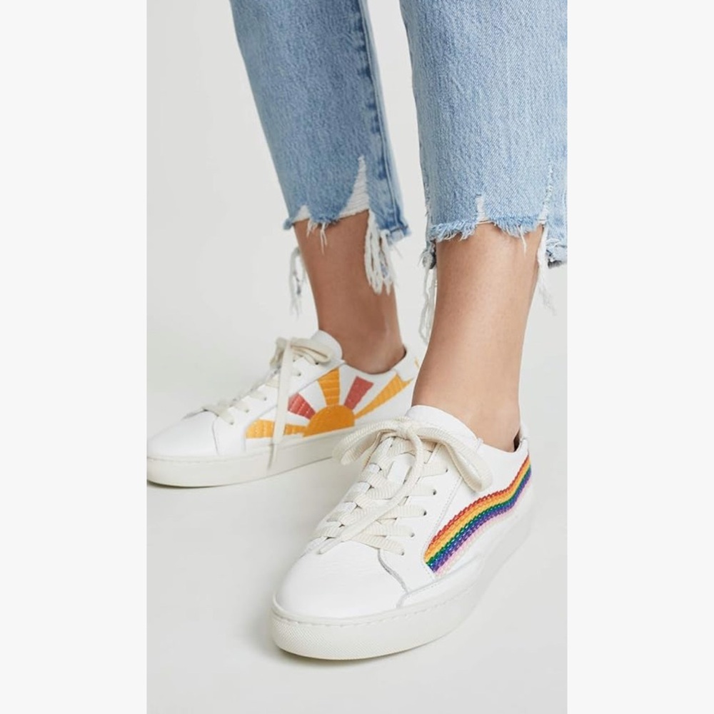 Soludos Ibiza Rainbow Wave Sneaker Size 7